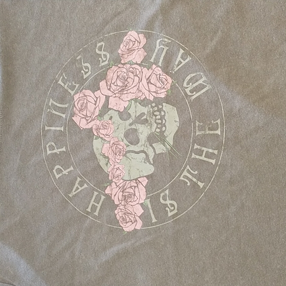 Fifth Sun Happiness the Way Skull Graphic Tee-Shirt 2X - Picture 5 of 8